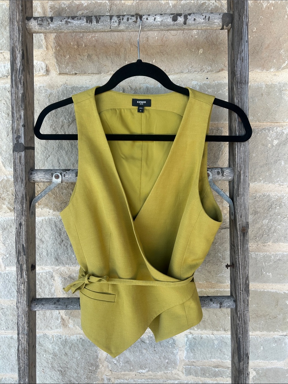 Express Olive Wrap-Style Sleeveless Vest